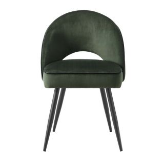 Dark Green Velvet Upholstered Dining Chairs