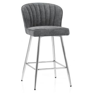  Bar Stool Grey Fabric