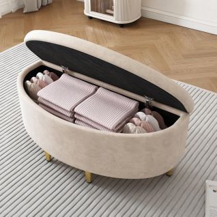 Fashion Living Leather Stool Fabric Velvet Storage