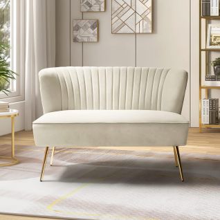 Contemporary Velvet Loveseat Sofa