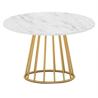 Small Apartment Coffee Table Iron Art Frame Marble Desktop Round Tea Table Side Table Creative Modern Furniture